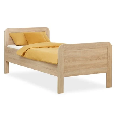 B-Ware Komfortbett 90x200 Seniorenbett Höhenverstellbar Holzbett Eiche Einzelbet - Bild 1 von 4