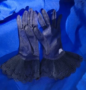 Vintage Mid Century transparente elegante Damenhandschuhe marineblau Größe 6,5 - Bild 1 von 4