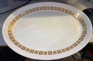 "Plato ovalado para servir 11,5"" siracusa siralita EE. UU. MCM dorado China" - Imagen 1 de 2