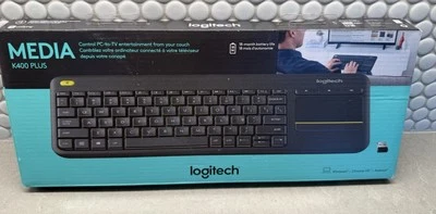 Logitech K400 Plus Wireless Touch Keyboard Media Controls, Built-In Touchpad Blk - Image 1 of 2