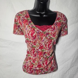 Vintage y2k 90s liz claiborne fairy whimsigoth floral top - Bild 1 von 4