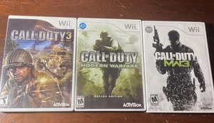 Nintendo Wii Lot of 3 Call of Duty Games: Modern Warfare 1 + 3 + CoD3 - Picture 1 of 7