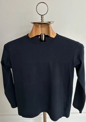 NUEVO SIN ETIQUETAS - DOLCE & GABBANA Camiseta Azul Marino Manga Larga Edad 9/10 Años Foto 1 de 4