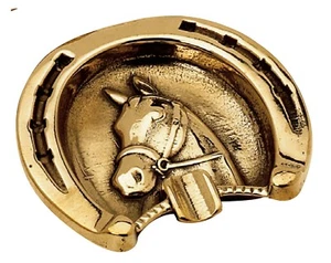 Aschenbecher Ascher Messing Glänzend Pferd Eisen - Bild 1 von 2