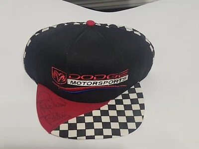 ✅️Richard Petty Signed Dodge Motor sports Red/black  Snap Back Vintage Hat(a) - Image 1 of 4
