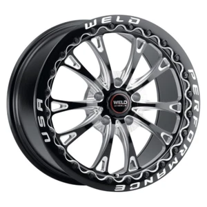 WELD RACING Belmont Drag Beadlock S908 15X10 5X114.3 25 Gloss Blk Milled (Qty 1) - Picture 1 of 2