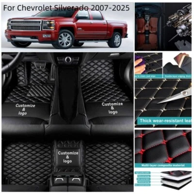 Car Floor Mats Fit Chevrolet Silverado 2007-2025 Handmade Auto Carpets Rugs - Изображение 1 из 4