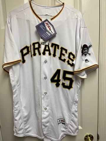 NWOT #45 Gerrit Cole Pittsburgh Pirates 48 Flex Base Jersey White Cover