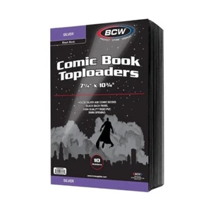 20 BCW Black Comic Book Toploaders (Silver Age) Rigid Plastic Top load Holders - Picture 1 of 4
