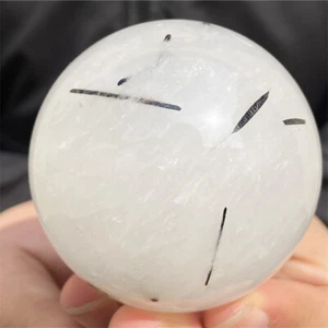 Sfera intagliata in tormalina naturale 62 mm, intaglio sfera cristallo, decorazione Reiki Heal - Foto 1 di 12