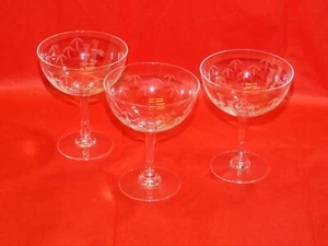 1 Sasaki Noritake BAMBUSSCHLIFF Kristall Champagner groß Sherbet Dessert Weinglas - Bild 1 von 11