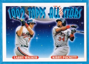 1993 Topps 1992 All Stars - Larry Walker/Kirby Puckett #406 - Imagen 1 de 2