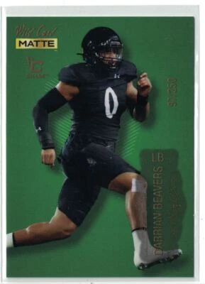 2022 Wild Card Matte Green Chase Darrian Beavers #97/250 Giants Cincinnati - Image 1 of 2