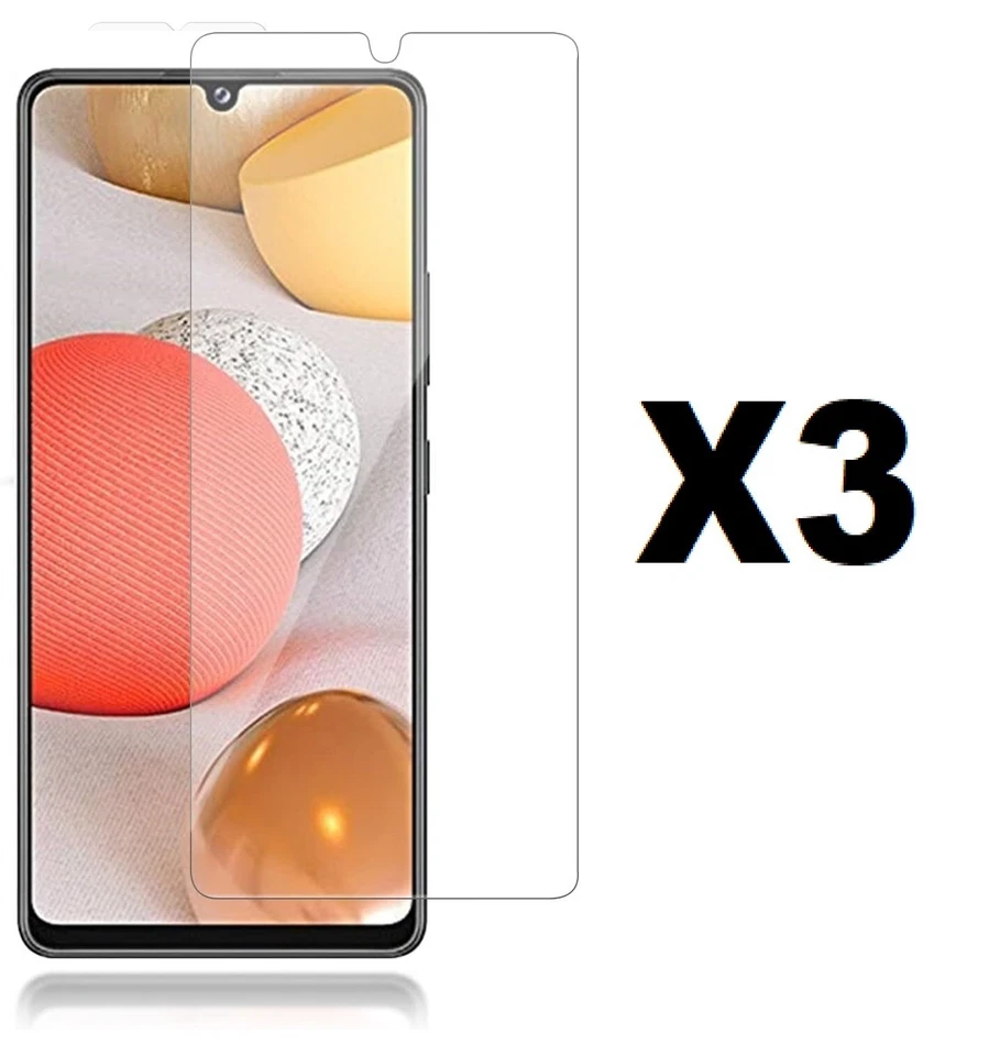 Pacote com 3 protetores de vidro temperado, anti-riscos, para Samsung Galaxy A42 5G - Imagem 1 de 1