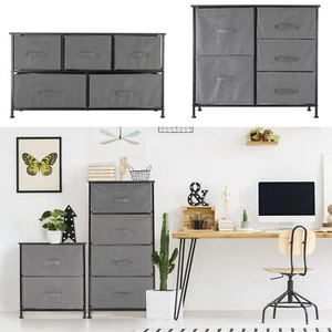Armario cómoda textil gris/negro mueble margen acero a escoger ML-DESIGN® - Imagen 1 de 5