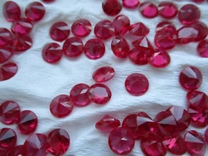 Corundum Synthetic Loose Gem Stones Round Red RUBY Lab Created RUBY #5 - Picture 1 of 73