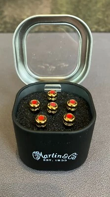 Martin APP0006 Luxe Liquid Metal Bridge Pin Set - Gold w/ Red Inlay - Image 1 of 4
