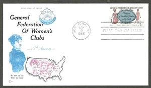1316 Cover Craft Cachets FDC 75th Ann. of the General Federation of Women's Club - Picture 1 of 2