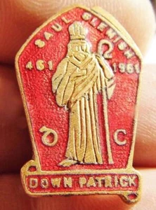 Rare Irish 1961 St. Patrick 1500 Years Anniversary Enamel Pilgrims Badge Medal - Picture 1 of 3