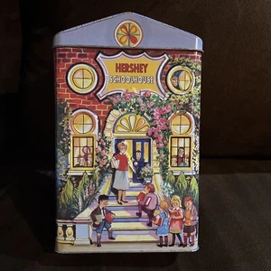 2000 Hershey's Village Series Canister #2 Holiday Tin School ๐ซ House 8" England - Picture 1 of 5