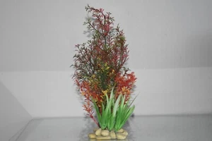 Acquario Sassolini Base Plastica Pianta Arancione & Verde 9 x 30 CM - Foto 1 di 4