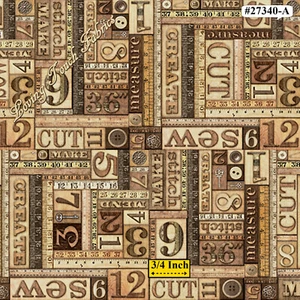 QT DAN MORRIS "MASSGESCHNEIDERT" #27340-A NÄHEN THEMA STOFF PREIS PRO 1/2 YD - Bild 1 von 2