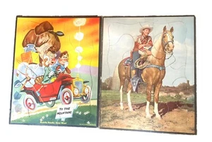 Vintage WHITMAN ROHR Children's Puzzles - Howdy Doody & Roy Rogers with Trigger - Picture 1 of 1