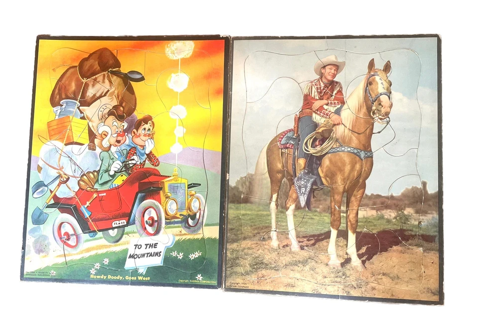 Vintage WHITMAN ROHR Children's Puzzles - Howdy Doody & Roy Rogers with Trigger - Image 1 of 1