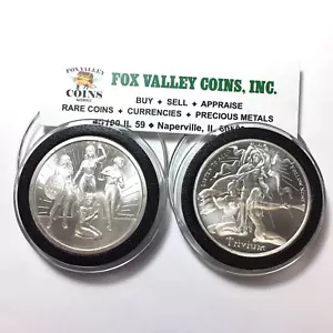 2021 SILVER SHIELD - TRIVIUM GIRLS & RISING VIRTUES - ¡2 OZ RONDAS BU DE PLATA TOTAL! - Imagen 1 de 5