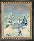J. Rieser, Snowy Landscape, Oil on Canvas, signed l.r
