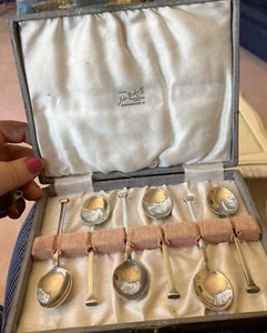 Set of 6 Art Deco EPNS Coffee Spoons John Barker Of Kensington  - Picture 1 of 7