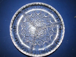 Divided serving tray dish glass crystal clear 8 in. - Picture 1 of 3