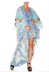new $899 CAMILLA A NIGHT TO REMEMBER LONG CAPE JACKET KAFTAN SILK CRYSTALS - Picture 1 of 12
