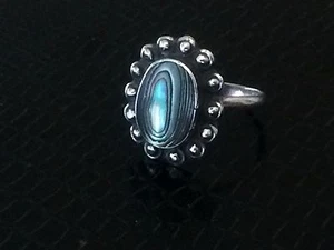 Vintage OldTaxco Mexico Sterling Silber .925 Abalone Ring Größe 4 3/4 - Bild 1 von 9
