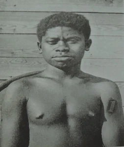 YOUNG SHIRTLESS AFRICAN AMERICAN MAN OUTDOOR PHOTO ON GLASS - Picture 1 of 2