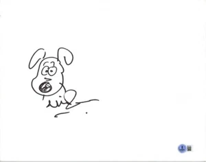 NICK PARK SIGNED 11x14 CANVAS + SKETCH OF GROMIT WALLACE & GROMIT BECKETT BAS - Picture 1 of 2