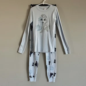 Hanna Andersson Pajamas Frozen Elsa Size 140 Pants Shirt Set Size 10 - Picture 1 of 9