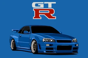 Póster GTR Nissan, Skyline, impreso, limpio y sencillo, carreras callejeras 16x24, 24x36 - Imagen 1 de 1