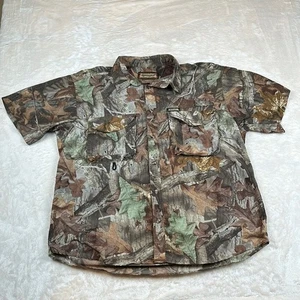 Remington 2XL Ventilated Woodlands Camo Button Down Short Sleeve Hunting Shirt - Picture 1 of 11