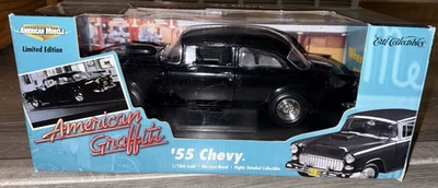 American Muscle。 ERTL 美国涂鸦 '55 黑色雪佛兰 1/18 限量版 — 第 1/4 张图片