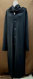 Cappotto cardigan lungo lana spacco laterale design sciarpa Yohji Yamamoto - Foto 1 di 12