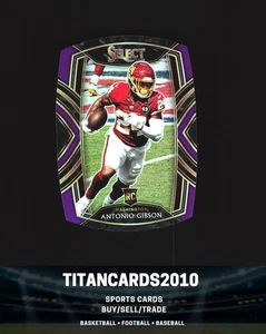 2020 Panini Select #272 Antonio Gibson Die Cut Rookie Purple Prizm Washington - Bild 1 von 2