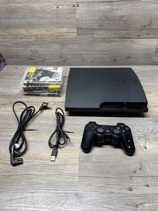 Sony PlayStation 3 PS3 Slim 160GB Console CECH-3001A Bundle w/ 4 Games READ !!!! - Picture 1 of 14