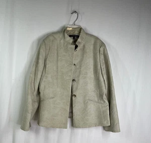 Anne Klein New York Women's Beige Floral Blazer Jacket - Size 14 - Picture 1 of 3