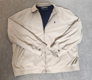 Polo Ralph Lauren Mens Large Harrington Jacket Khaki Full Zip VTG  - Picture 1 of 8