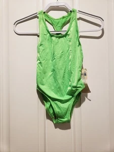 Vintage Cole Of California Lime Green Racer Back One Piece Swimsuit Girls 8Y - Picture 1 of 5