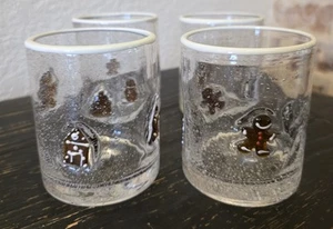 Pottery Barn Icon Drink Glass Gingerbread Christmas NWOT, Set of 4 - Picture 1 of 7