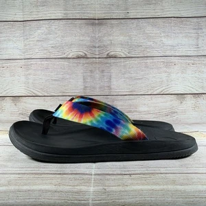Chaco Chillos Men's Sandals Size 11 Dark Tie Dye Slip On Flip Flop JCH108035 - Picture 1 of 10