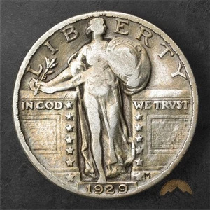 Cuarto de plata Standing Liberty 1929 25c - Filadelfia - Imagen 1 de 2
