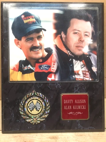 LARGE 15" x 12" ALAN KULWICKI & DAVEY ALLISON MEMORIAL PLAQUE & CARD NASCAR Cover